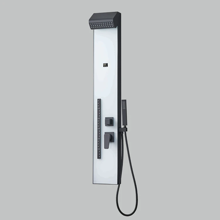 White Glass Shower Panel Tower System